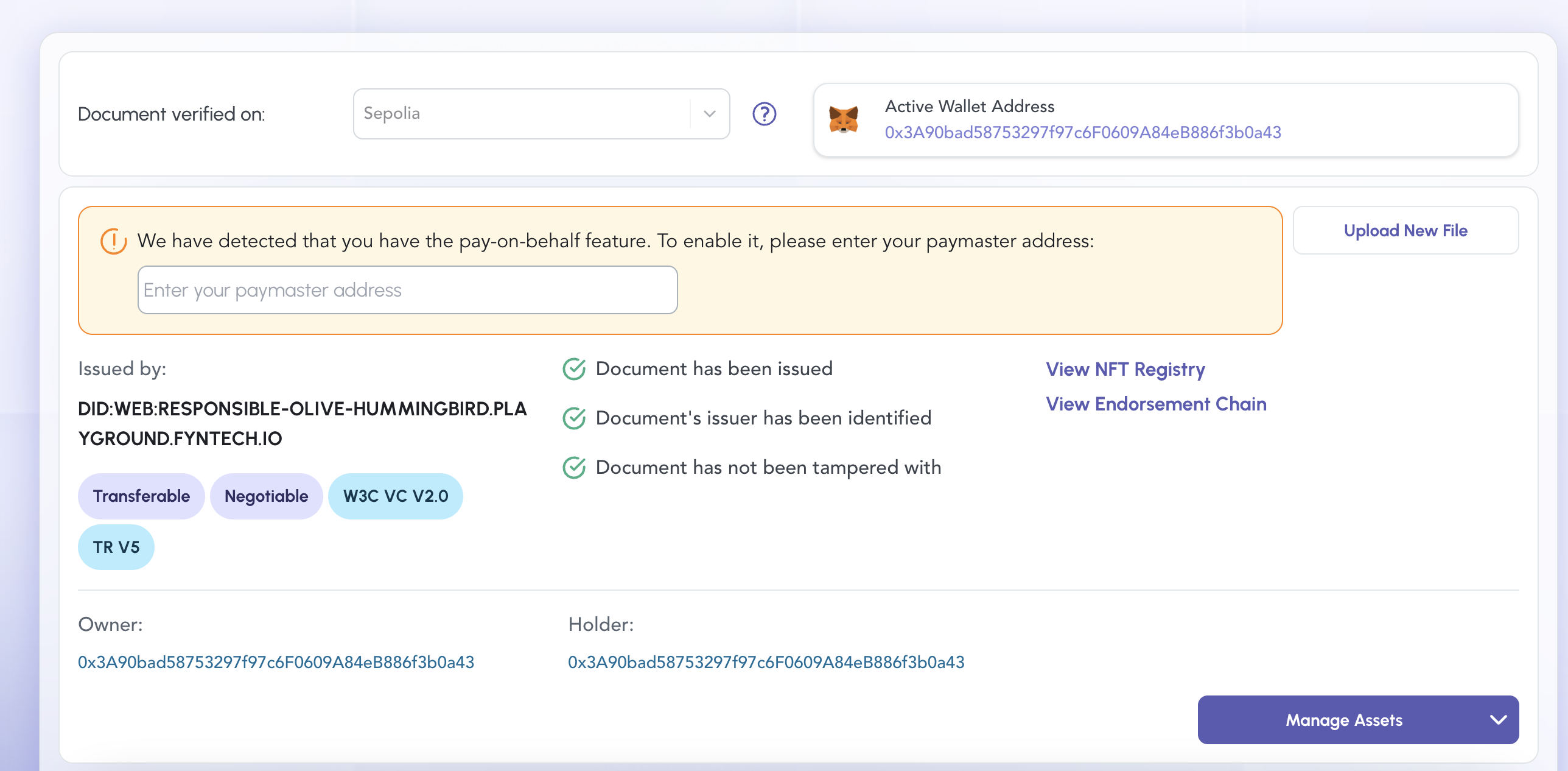 Delegation enabled detection